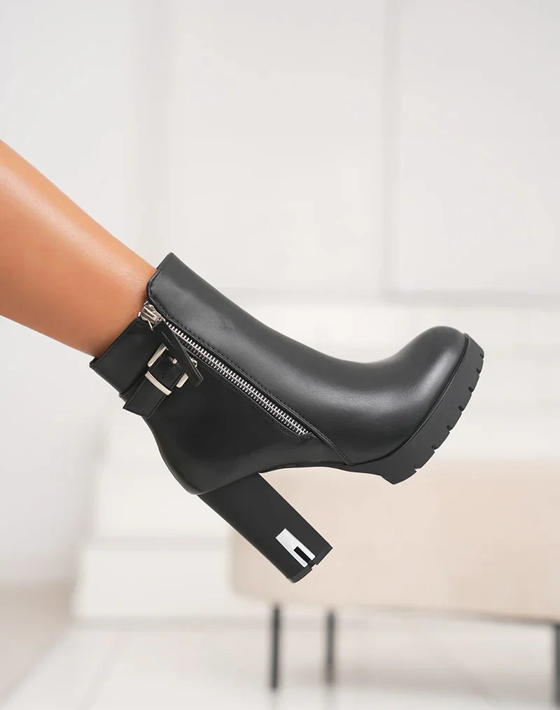 Bottines en simili à talon haut