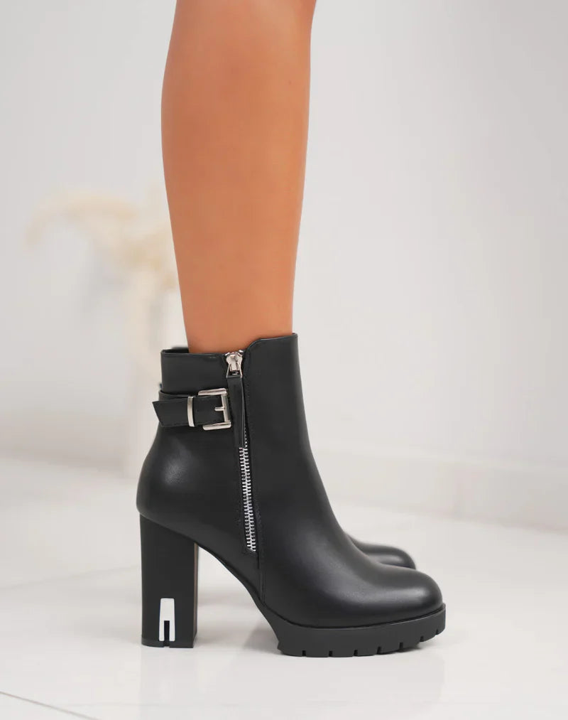 Bottines en simili à talon haut