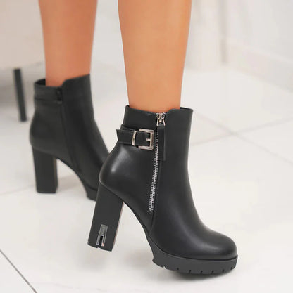 Bottines en simili à talon haut