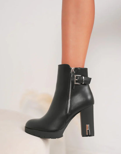 Bottines en simili à talon haut