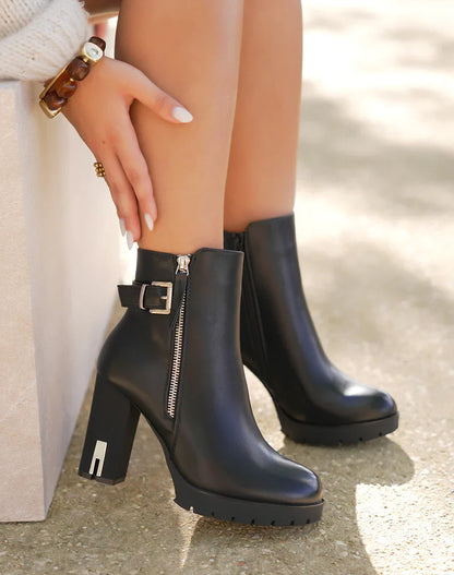 Bottines en simili à talon haut