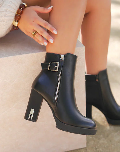 Bottines en simili à talon haut