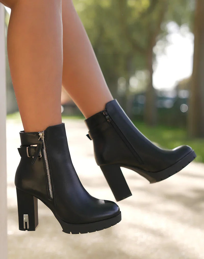 Bottines en simili à talon haut