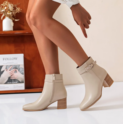 Bottines en simili à talon bottier