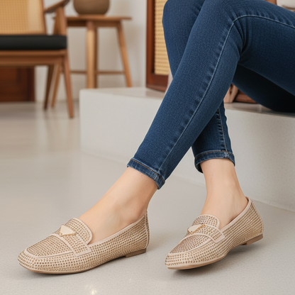 Mocassins en cristal limonade