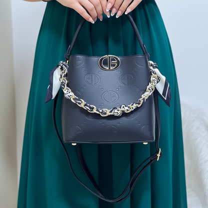 Sac sceau chaine foulard noir