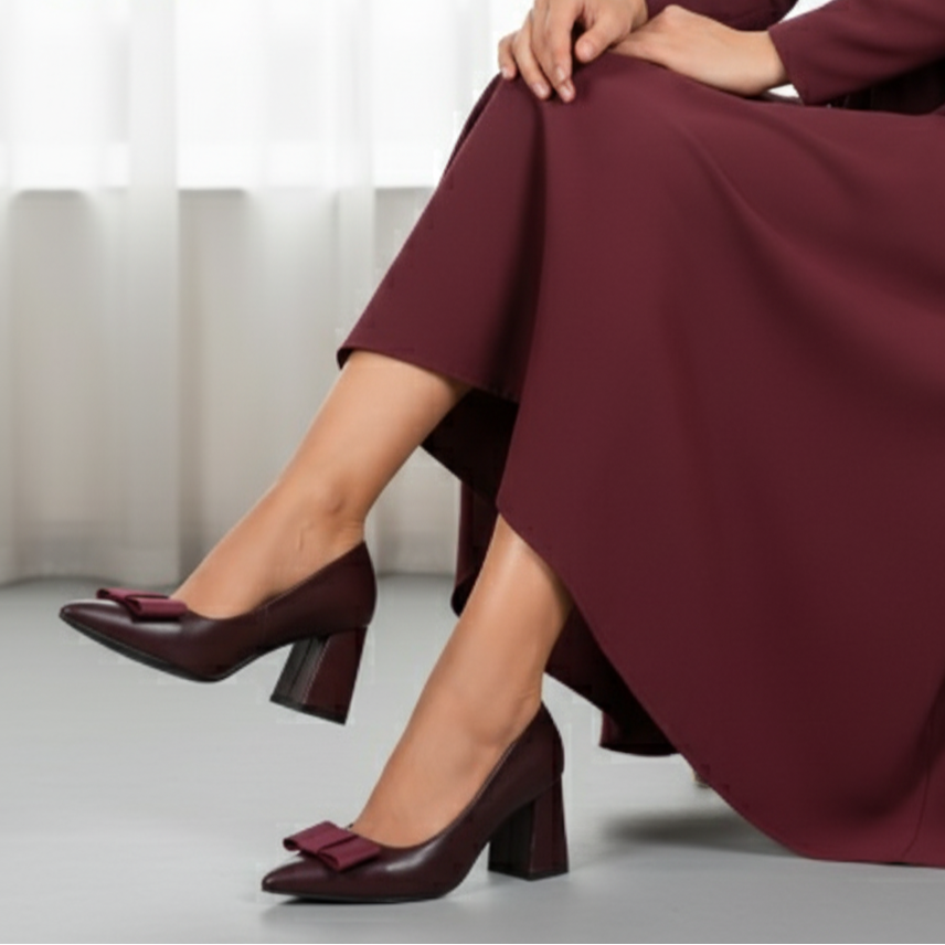 Escarpin à talons pour femmes avec nœud