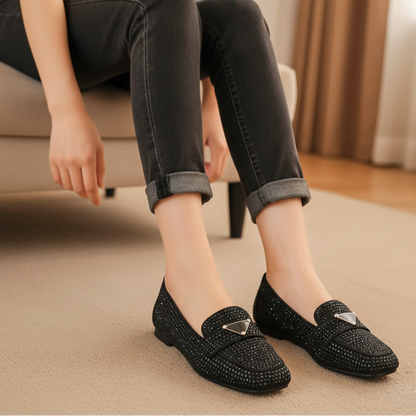 Mocassins en cristal limonade