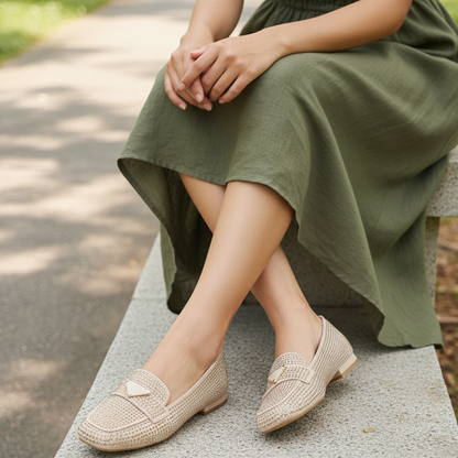 Mocassins en cristal limonade