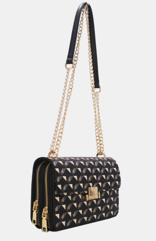 Sac à bandoulière à motif géométrique