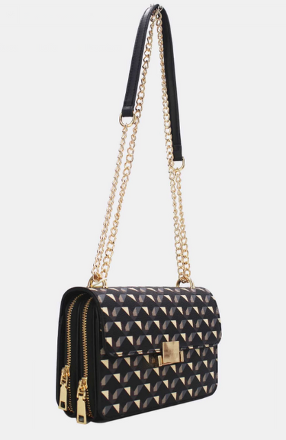 Sac à bandoulière à motif géométrique