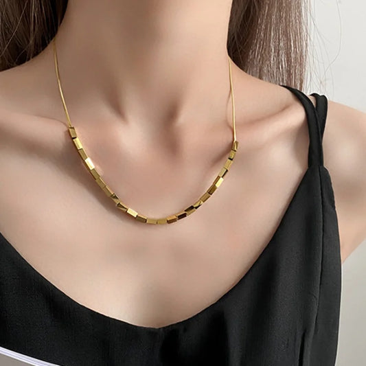 Necklace with Gold Bar