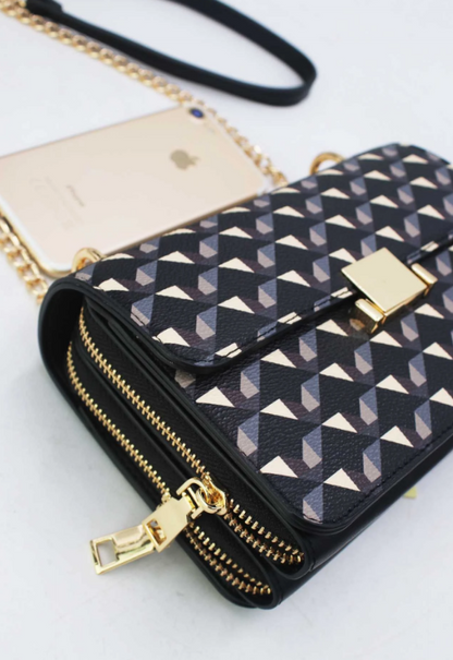 Sac à bandoulière à motif géométrique