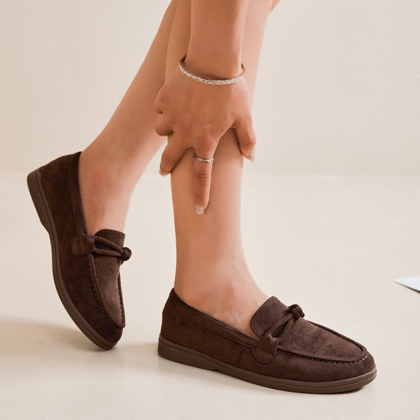 mocassin à semelle fine violine