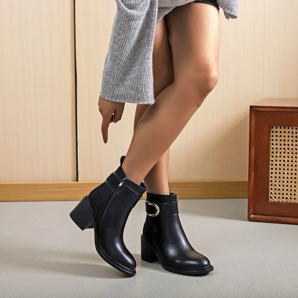 Bottines bi-matière à talon