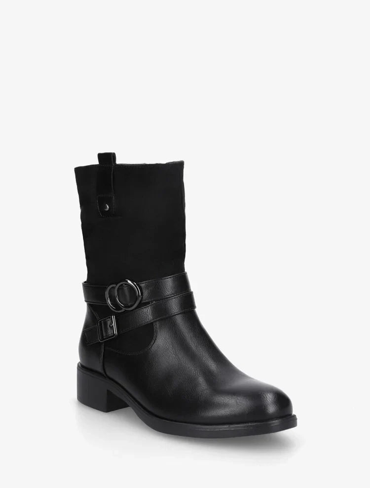 Bottines bimatière à ceinturon