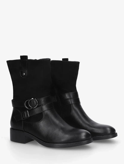 Bottines bimatière à ceinturon