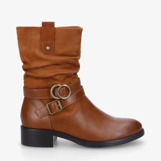 Bottines bimatière à ceinturon