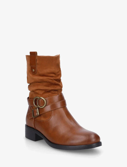 Bottines bimatière à ceinturon