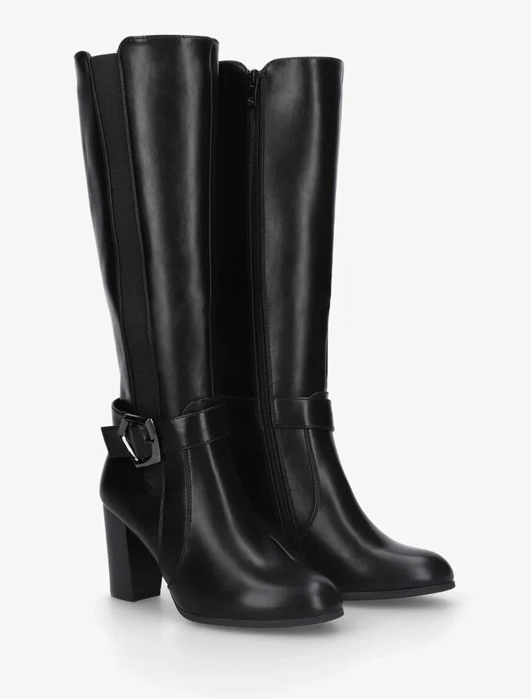 Bottes élastiquées à talon haut