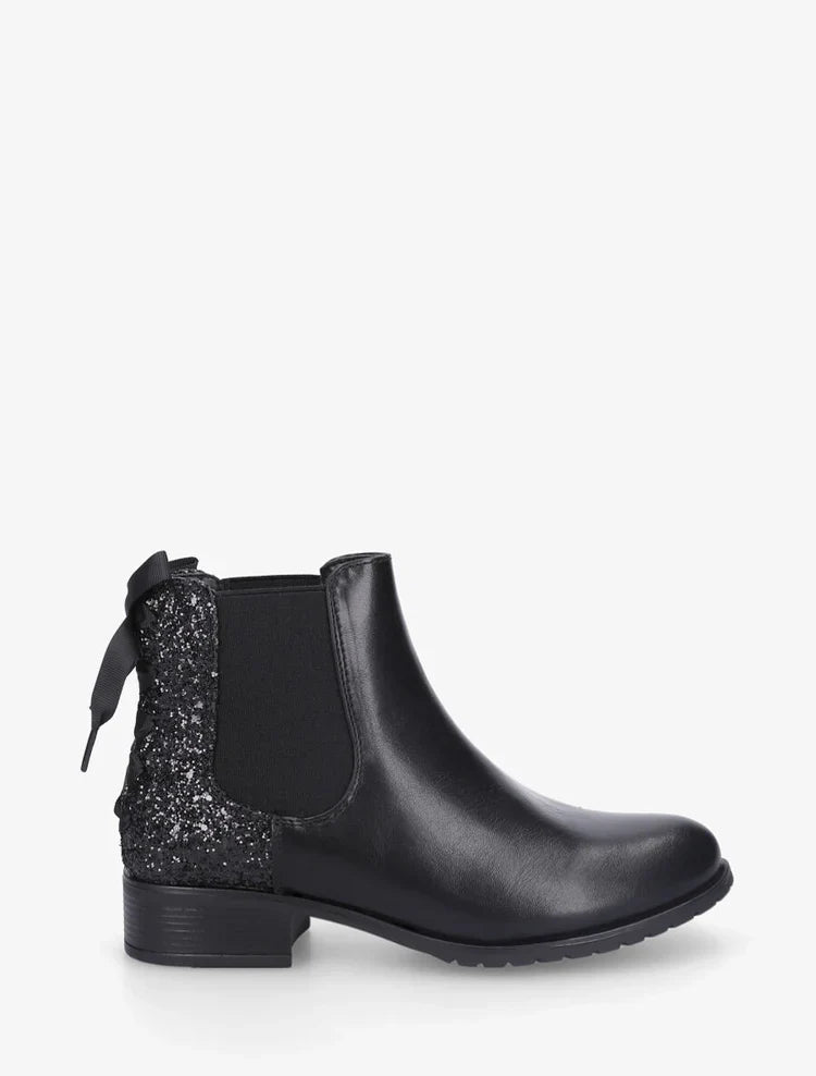 Bottines en simili à contrefort pailleté