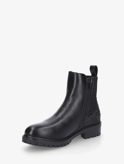 Bottines en simili à contrefort pailleté et zip