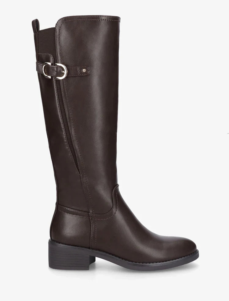 Bottes unies élastiquées à talon