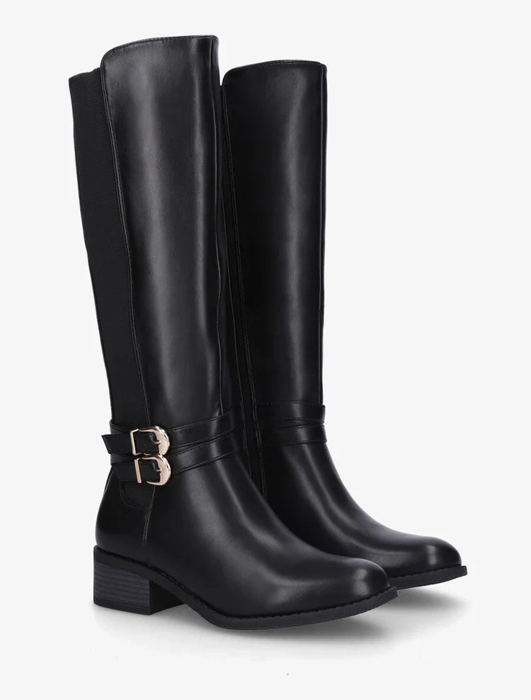 Bottes élastiquées unies à double sangles