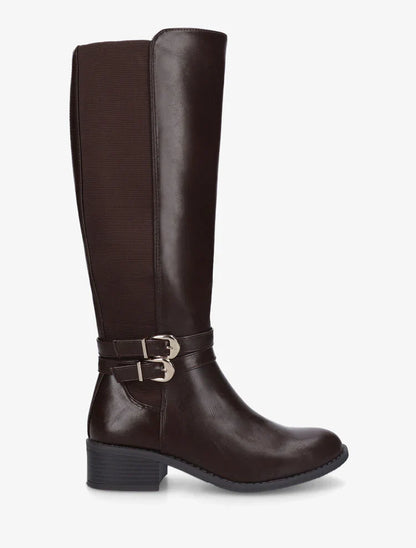 Bottes élastiquées unies à double sangles