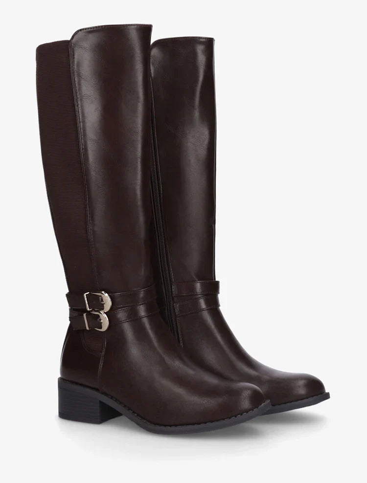 Bottes élastiquées unies à double sangles