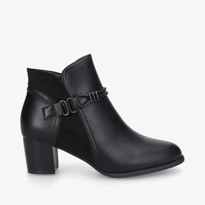 Bottines en simili et suédine à contrefort stylisé