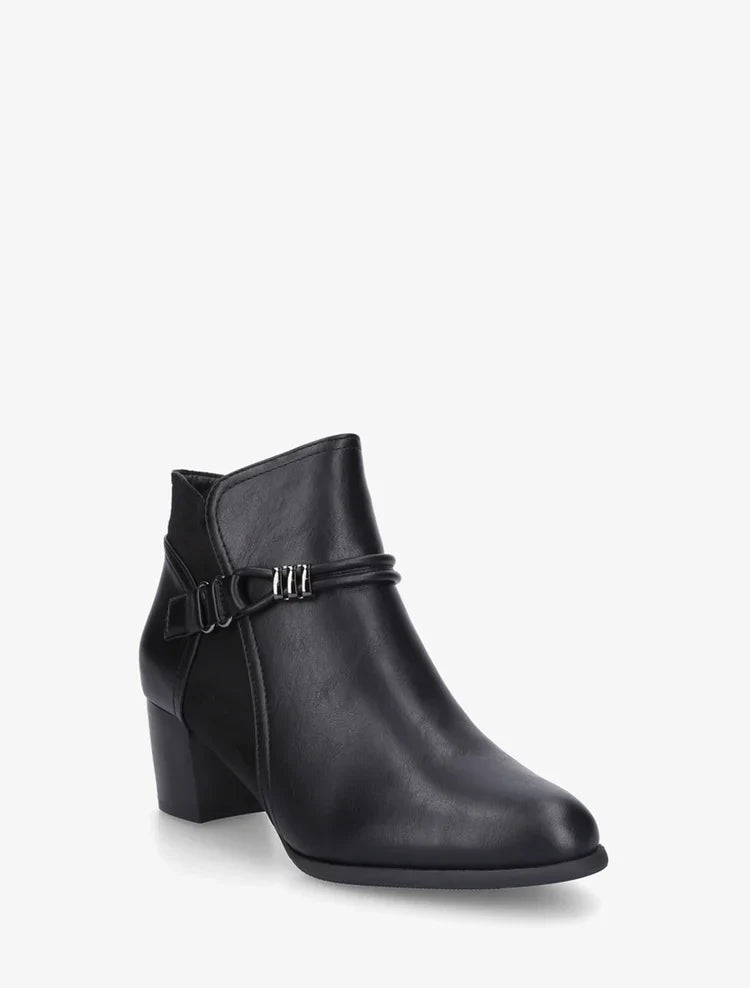 Bottines en simili et suédine à contrefort stylisé