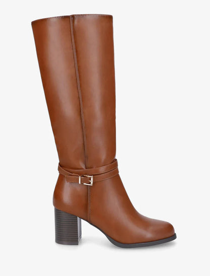 Bottes à talons isolées pour femme avec boucle