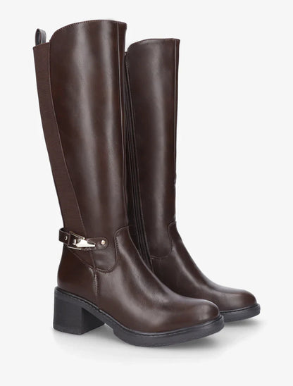 Bottes élastiquées en simili à boucle