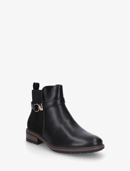 Bottines à boucle bi-matière