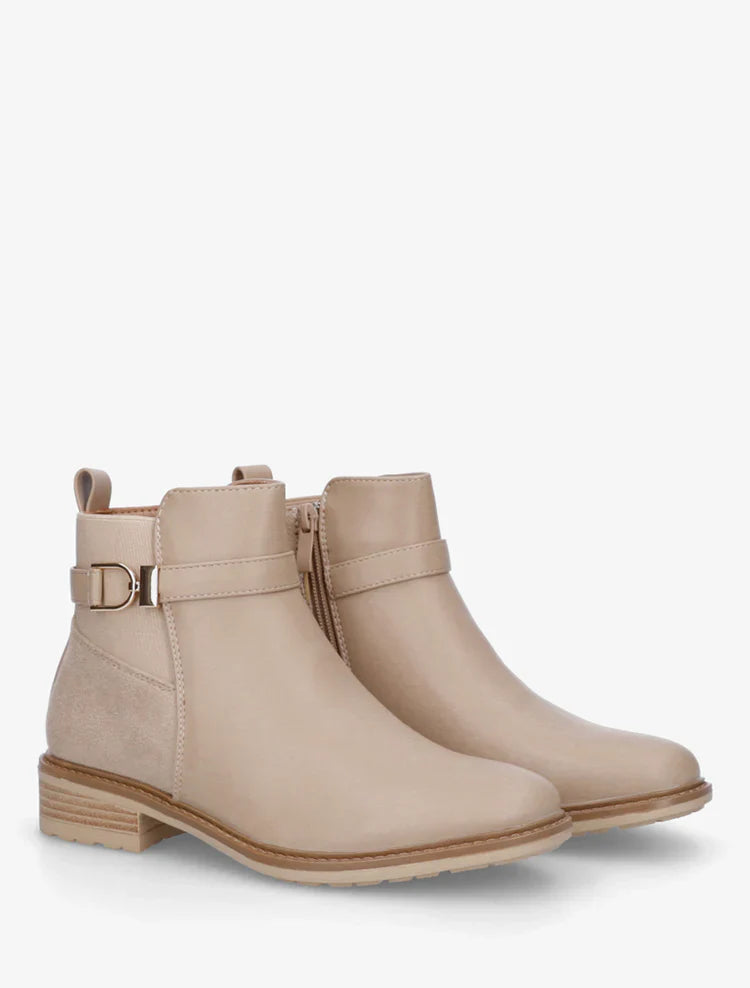 Bottines à boucle bi-matière