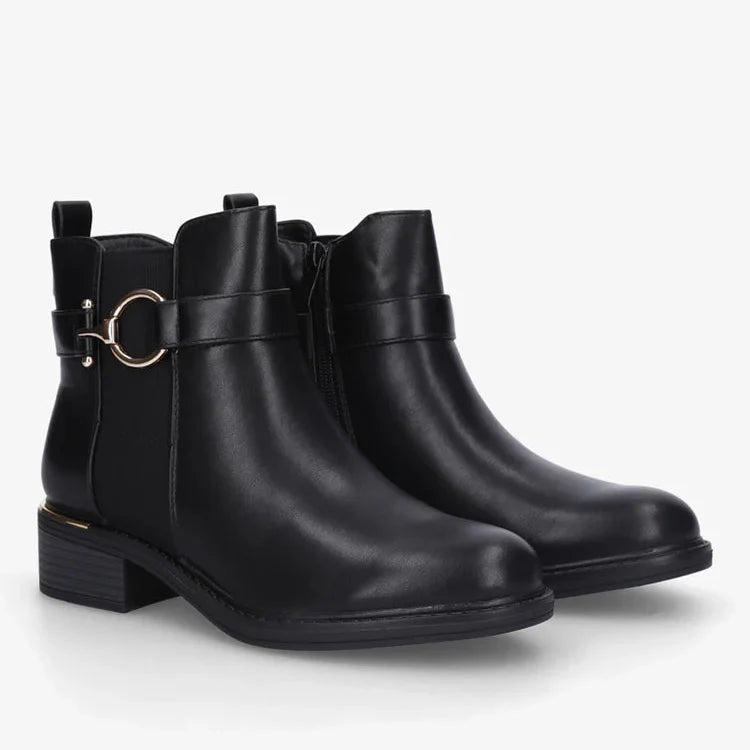 Bottines élastiques à boucle ronde