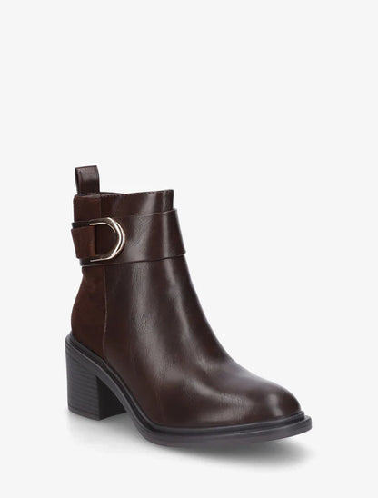 Bottines bi-matière à talon