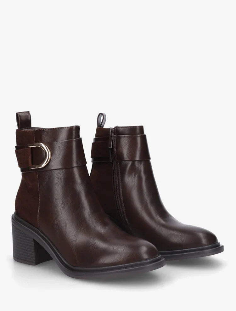 Bottines bi-matière à talon