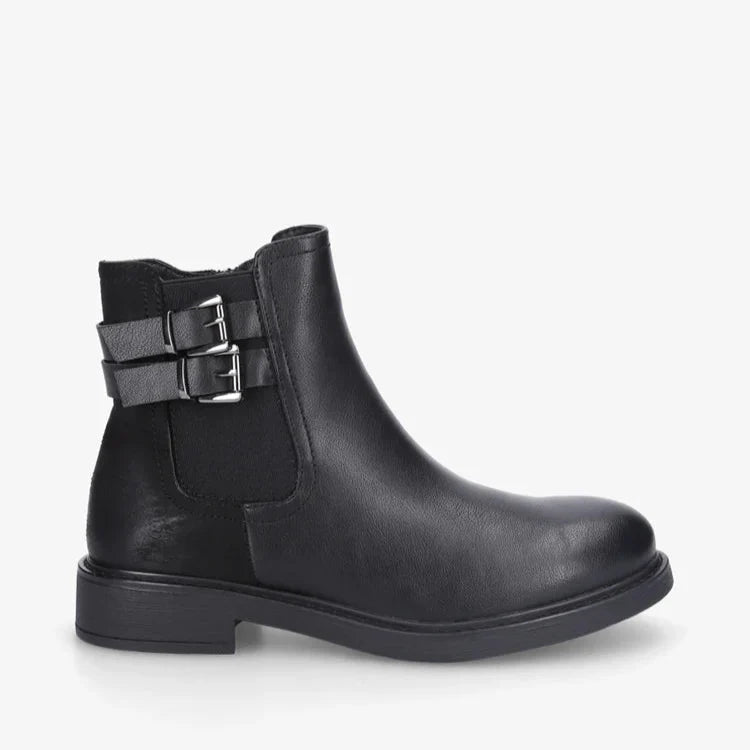 Bottines bimatière à boucles