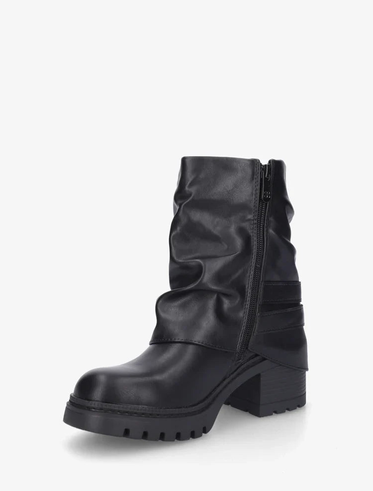 Bottines montantes à revers et boucles