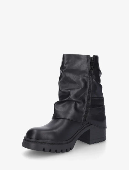 Bottines montantes à revers et boucles