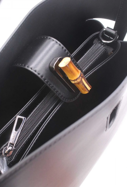 Sac Seau Double Porté Fermoir Bambou