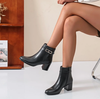 Bottines en simili à talon bottier