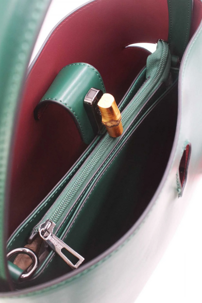 Sac Seau Double Porté Fermoir Bambou