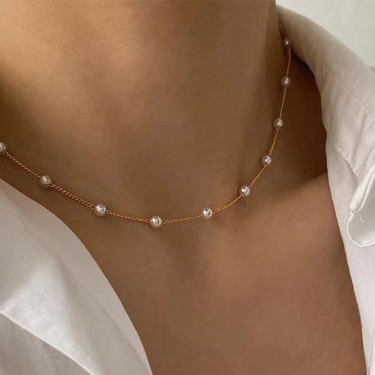 New Beaded Necklace Love Imitation Pearl Necklace