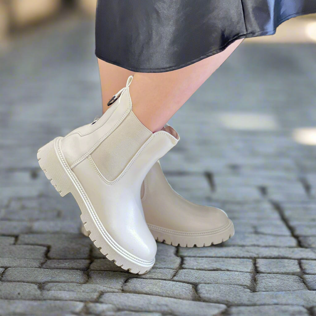 Bottines Mi-Mollet À Bout Rond