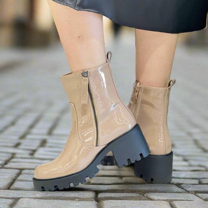 Bottines de en cuir véritable pour femme