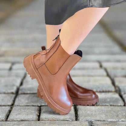 Bottines Mi-Mollet À Bout Rond