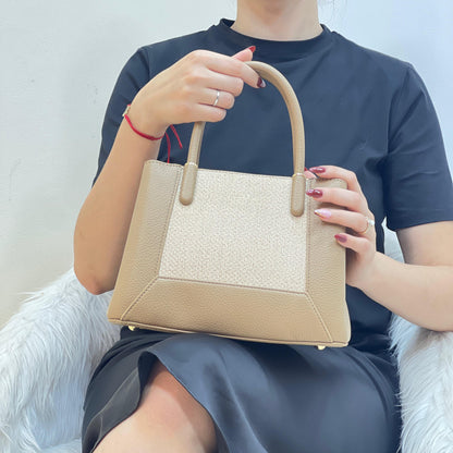 Medium Sac à Main Effet Tissus Bi-matières